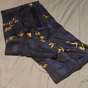 62x14 Gold Leaf on Blue Background Scarf